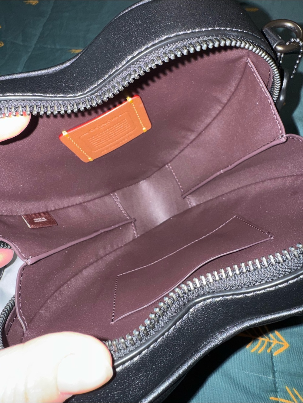 Coach Black Quilted Heart Crossbody - Picture 9 of 11